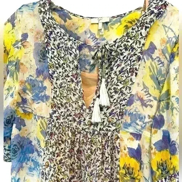 Joie Cycla Tunic Top in Mixed Floral Yellow Print Size Small - Picture 5 of 11